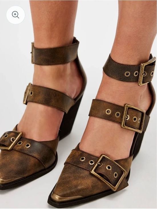 Jeffrey Campbell Shoes - Free People X Jeffrey Campbell Hendrix Heels Brown Oiled Size 8 NIB